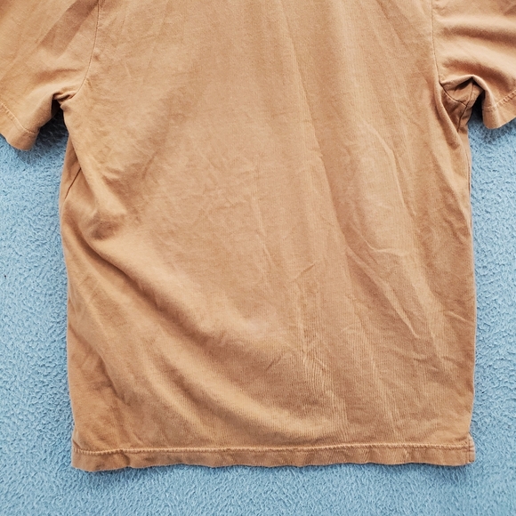 Pact Vintage Jersey Notch Neck Polo Shirt Mens Small Tan - Picture 10 of 11